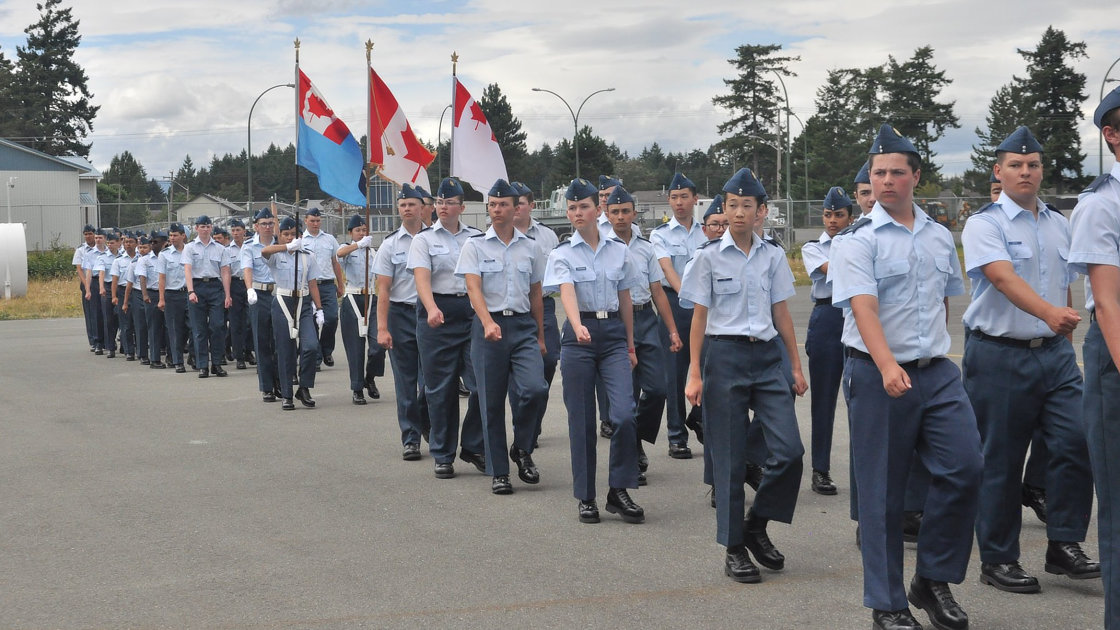 BC Air Cadets marching while at Summer Camp